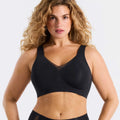 All Color: Black | wireless seamless v-neck push up bra with mesh