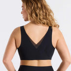All Color: Black | wireless seamless v-neck push up bra with mesh