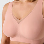 All Color: Himalayan Salt | wireless seamless v-neck push up bra with mesh